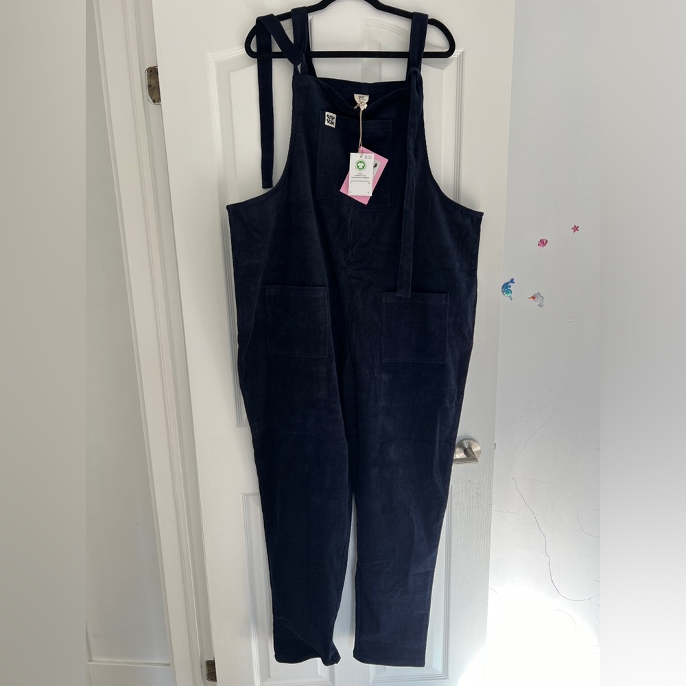 Lucy and Yak 16 long US / 20L UK Sailor Blue Corduroy overalls
